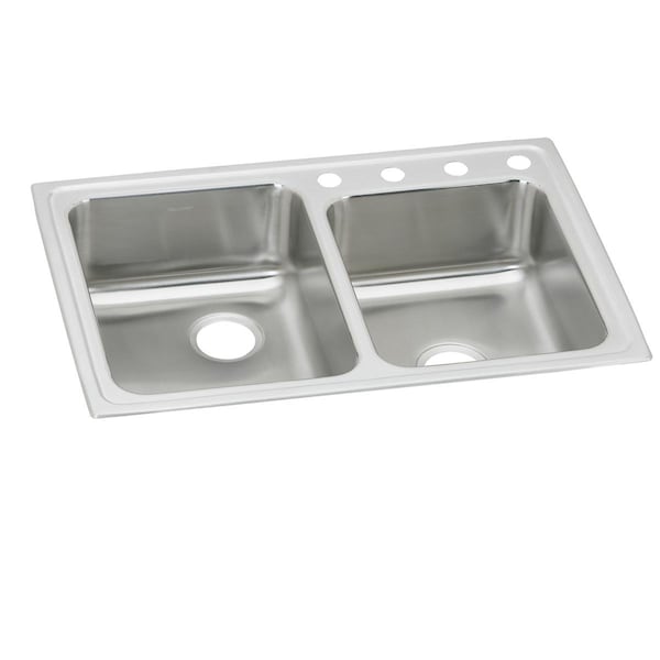Elkay Pacemaker Stainless Steel 33 X 22 X 7-1/8 Offset Double Bowl Top Mount Sink PSR2501 - main